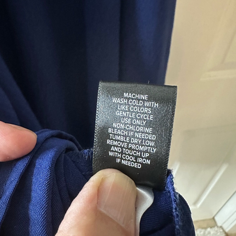 Women’s Torrid elegant Navy Blue Midi Dress button front SZ 0 (12) L draw string - Picture 9 of 12